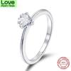 Minimalism Clear Cz Heart Finger Ring For Women 925 Sterling Silver Wedding Engagement Statement Fashion Fine Jewelry
