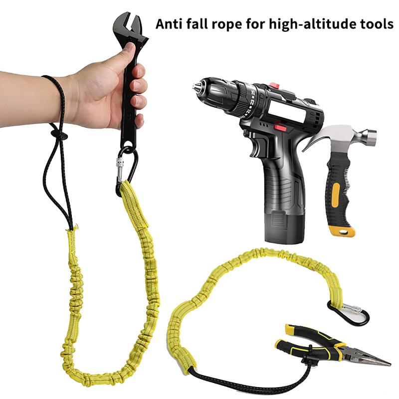 Safety Bungee Tether Tool Lanyard With Carabiner Hook Climbing Working Anti-Falling Safety Rope Aerial Work Climbing Accessories