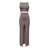 Women's Casual Sleeveless Color Slim-fit Vest Slim Skirt Suit