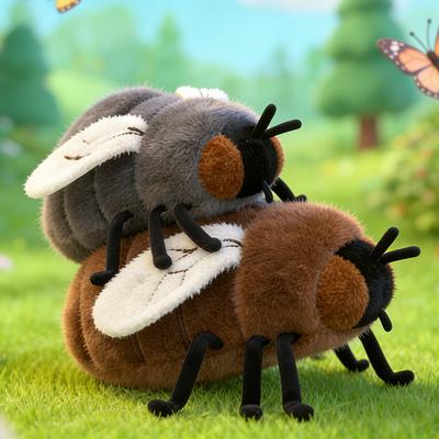 23 см Кавайная реалистичная плюшевая игрушка-муха Мультяшная забавная плюшевая игрушка-муха Украшение для дивана Подарок на день рождения для парня