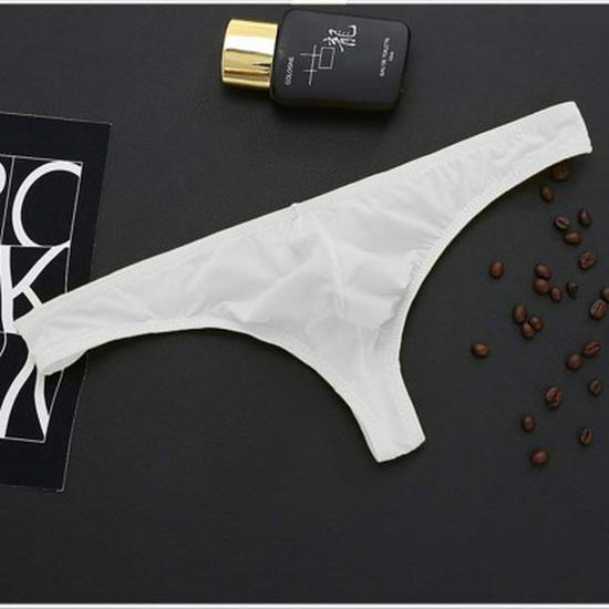 Мужские прозрачные стринги Ice Silk: Дышащее нижнее белье с низкой талией