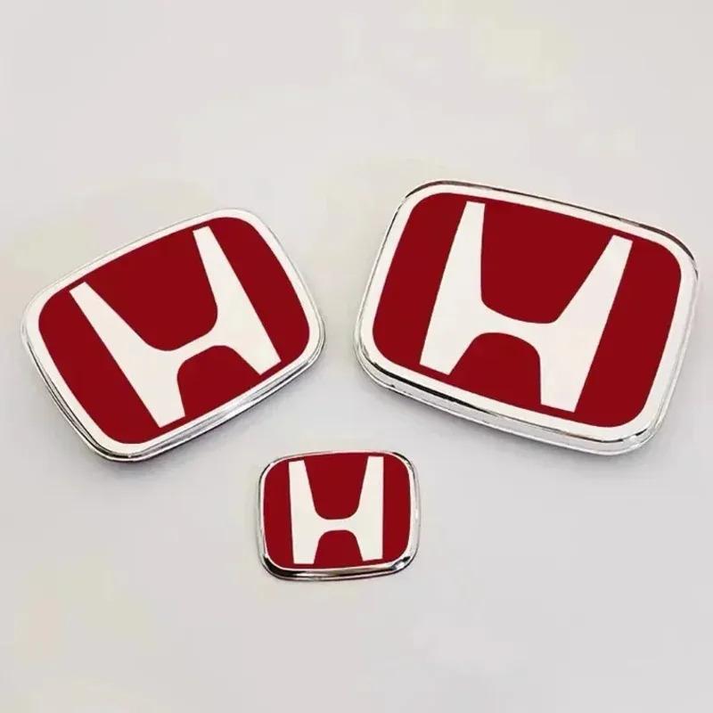 ZMJ4 Car Steering Wheel Emblem H-Sticker For Honda Civic Accord City CRV Jade Fit Odyssey Hybrid Red Black Blue Interior Modification