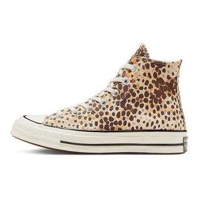1970-е годы Анималистичный принт Chuck Classic Повседневные Высокие Кеды из Канваса Унисекс Леопардовый принт 167483C