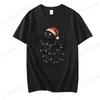 Women's Holiday Shirt T-Shirts Cute Cat Christmas Prints Graphic Tees Comfortable Personality Street Tops Fashion Woman Clothes