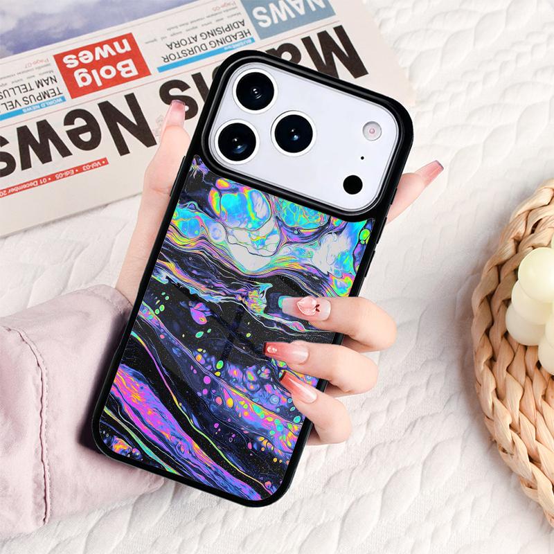 Психоделический голографический чехол для телефона iPhone 17 16e 15 14 13 12 11 Pro Max Air Mini, мягкая защитная крышка