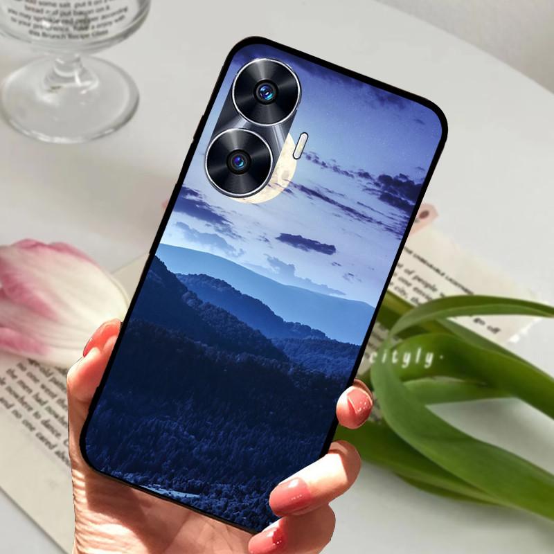 Для Realme C55 Чехол Крутой Черный Мягкий Силикон ТПУ Бампер Защитный Чехол Для Телефона Для OPPO Realme C55 C 55 Чехол Fundas Оболочка Coque