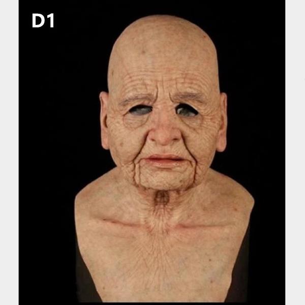 New Old Man Masks Halloween Cosplay Props Scary Horror Facepiece Unisex AdultJ