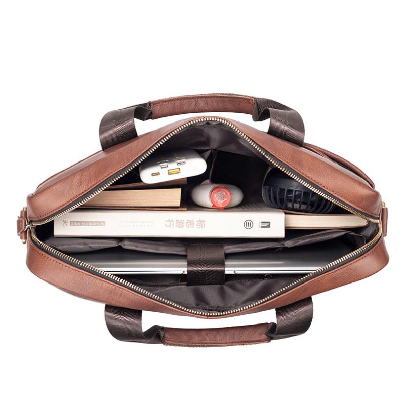 Мужской компьютерный портфель 16 дюймов, большая вместимость, первый слой коровьей кожи, мужская сумка через плечо высокого класса в стиле ретро из кожи