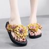 New Luxury Flower Women's Slippers Summer 3 Cm Thick Bottom Beach Play Beach Slippers Versatile Exquisite Women's Shoes
