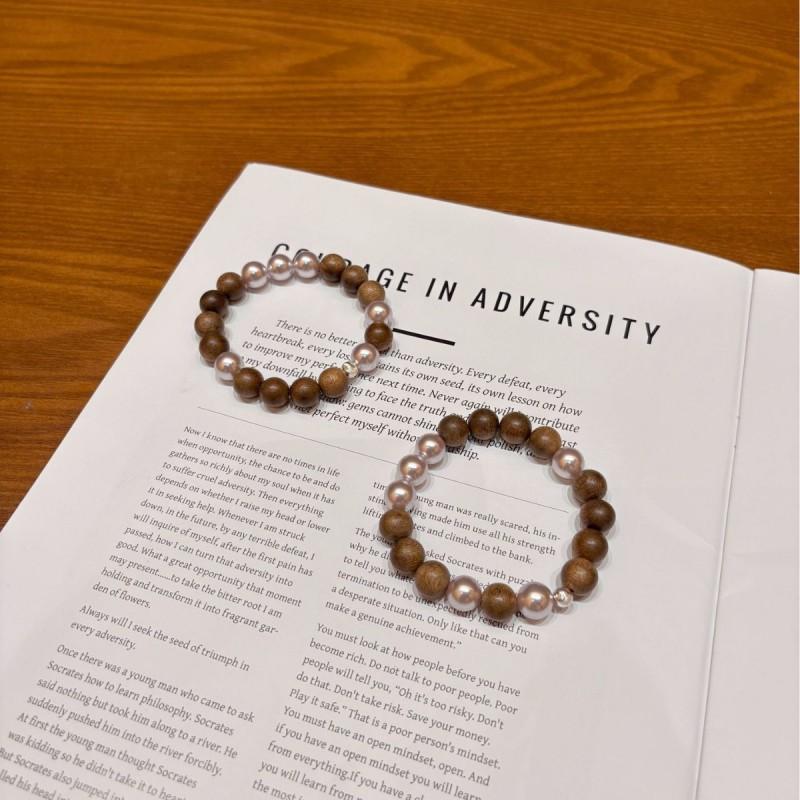 Sandalwood Bead Moonlit Natural Agarwood Beaded Bracelet New Chinese Style Elegant Jewelry Women