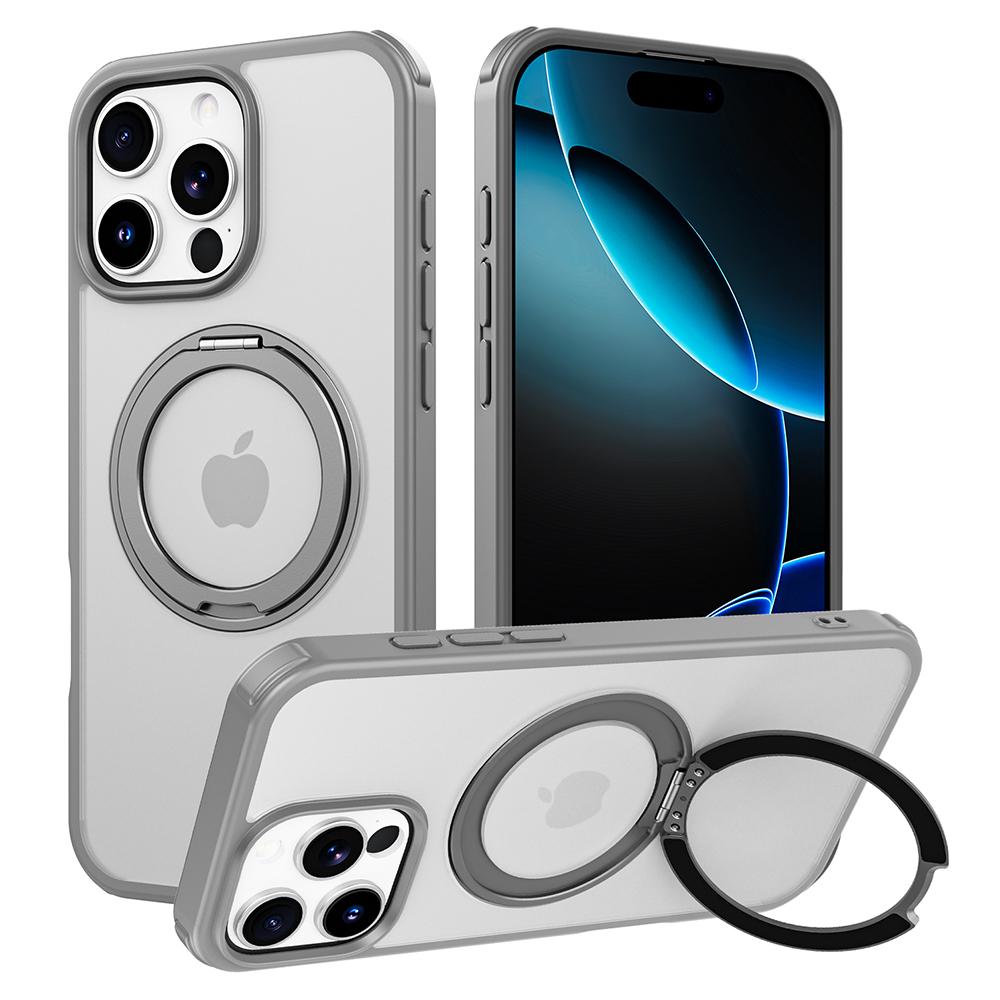 For iPhone 16 Pro Case Compatible with MagSafe Ring Kickstand TPU+PC Back Cover