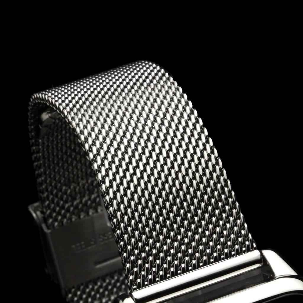 Часы Moon Phase Square Square Multi Calendar Business Formal Stainless Steel Mesh Belt Limited Model Silver Blue [Salvatore Mara] Мужские SM24112-SSBLM