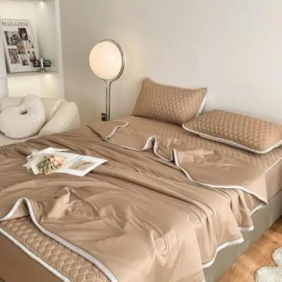 Новое Летнее Одеяло из Прохладного Шелка Однотонное, Мягкое и Удобное Одеяло для Кондиционера, Односпальное, для Взрослых, Подарочное Одеяло