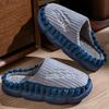 Мужские домашние тапочки из хлопка 2025 года, новые зимние домашние тапочки с нескользящим полом, теплые хлопковые тапочки, плюшевые тапочки на толстой платформе