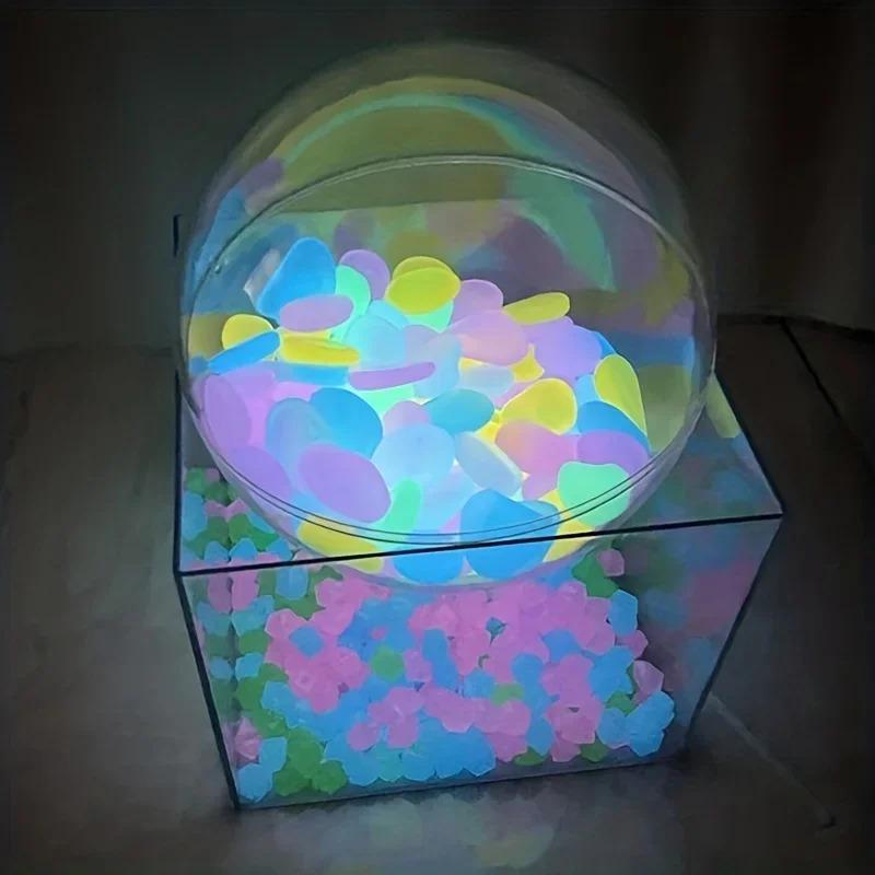 100 шт./пакет Светящиеся в темноте камешки Создайте волшебный сад Аквариумная декорация Ландшафтный дизайн или Свадебное украшение