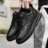 Trendy Brand Men's Thick Soles Versatile Casual Shoes Men's Oxford Shoes Men's Genuine Leather Casual Shoes Outdoor Travel Shoes