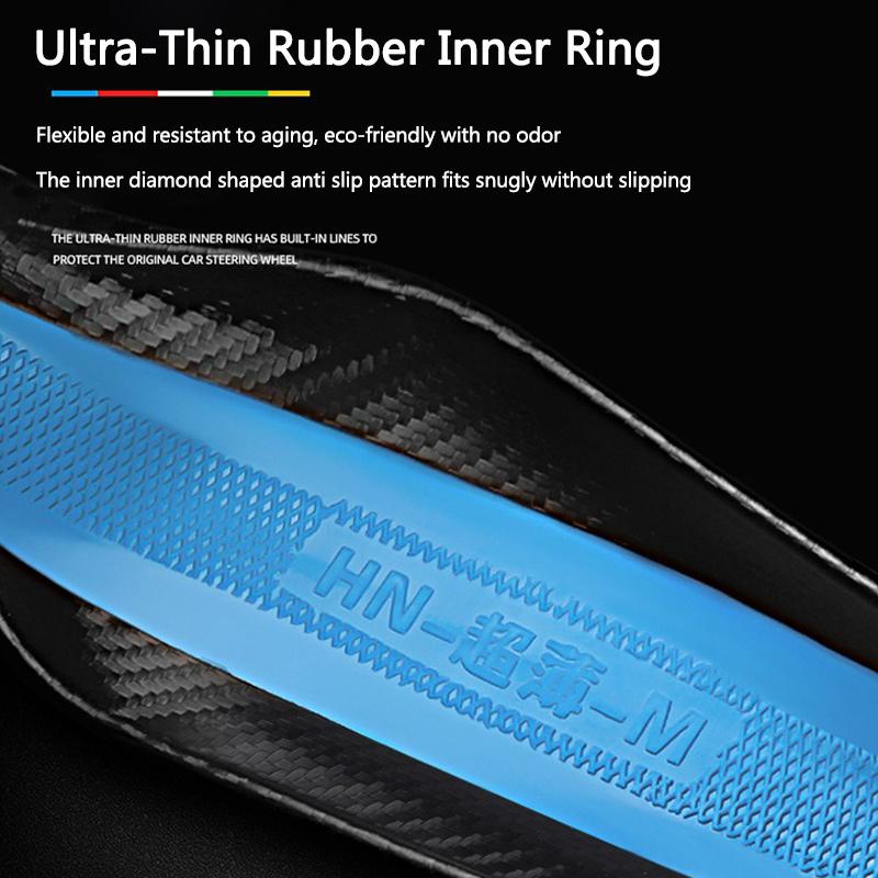 YHB3  Car Steering Wheel Cover Emboss Carbon Fiber Texture Protector For Mercedes Benz C E S Class GLC GLE GLS W212 W213 W205 Sticker