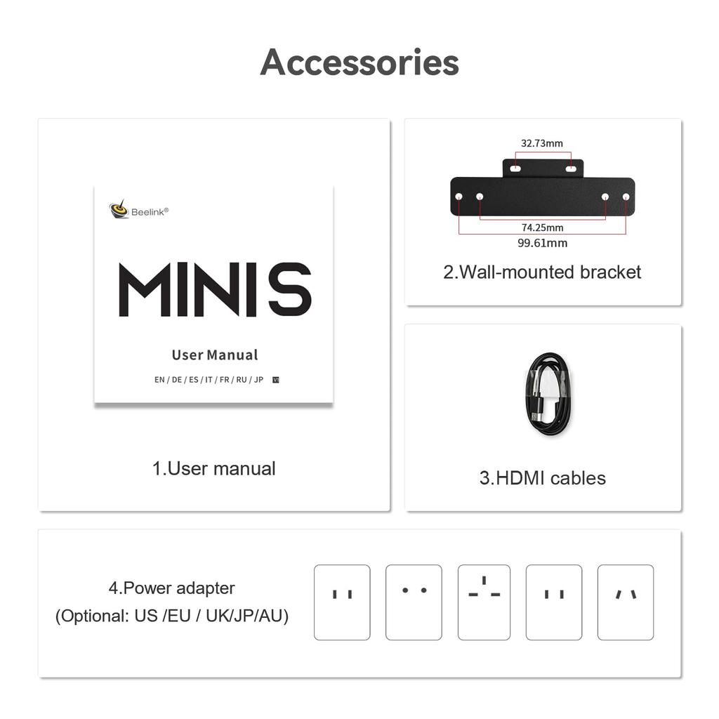 Beelink MINI S12 Мини Intel Alder до 8 ГБ 256 ГБ Бизнес-мини-ПК Двойной ПК, Процессор Lake-N95, 3,40 ГГц, ОЗУ, SSD, ПК, HDMI/2,5G RJ45/WiFi 5/BT