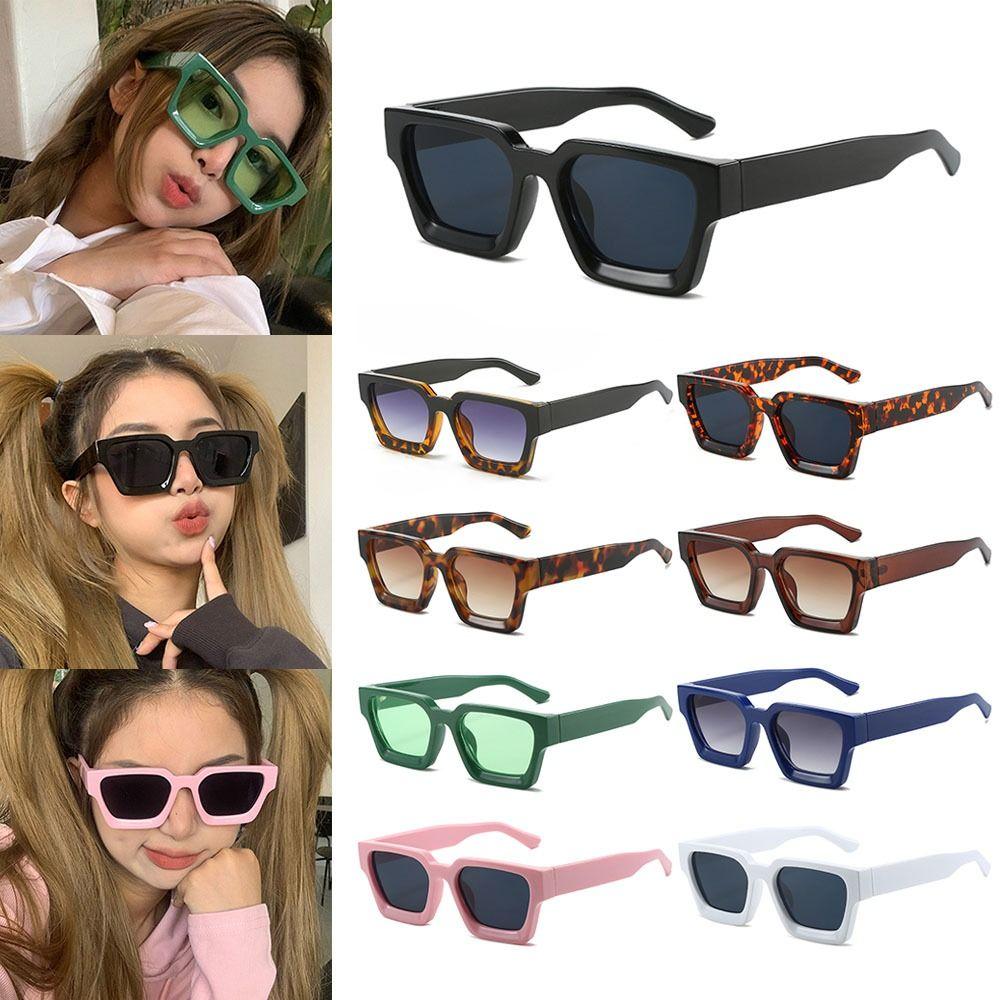 Винтажные UV400 Популярные Очки Маленькие Квадратные Солнцезащитные Очки Тени Зеленые Солнечные Очки