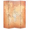 Room Divider - vidaXL - World Map - 160 X 180 Cm - Yellow - Solid Wood