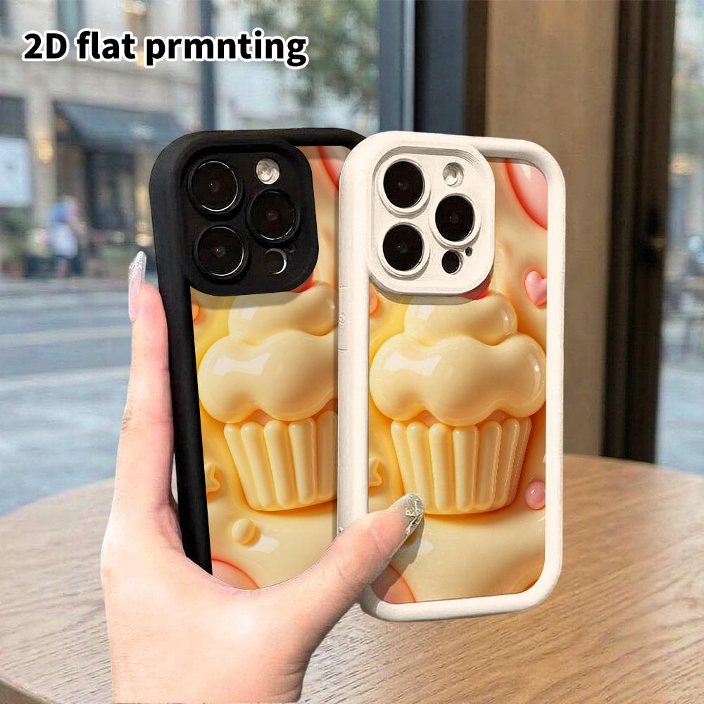 Phone case: 2D flat design suitable for iPhone 18 17 16 15 14 13 Pro protective case, cupcake, Christmas and Halloween, perfect holiday gift