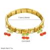 Red Oil Drop Pendant Bangle Stainless Steel Wrist Jewelry New Square Round Bangle