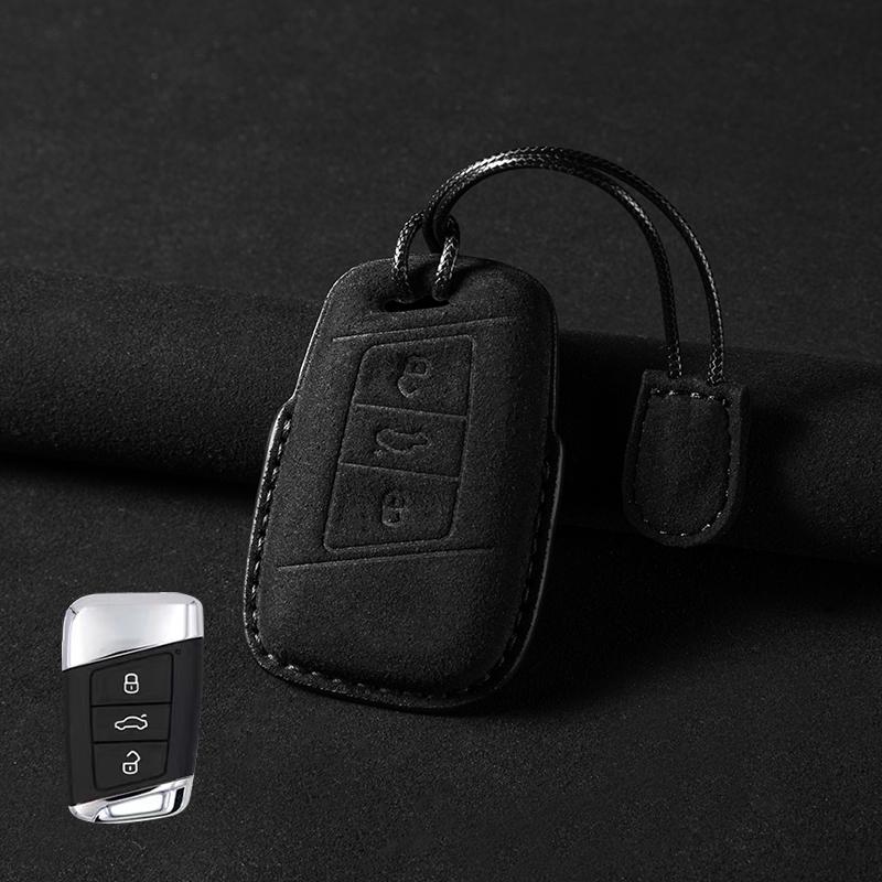 Кожаный чехол для автомобильного ключа для Volkswagen VW Magotan Passat B8 TIGUAN MK2 Golf 8 2020 Для Skoda Octavia A8 A7 2021 SEAT Leon MK4