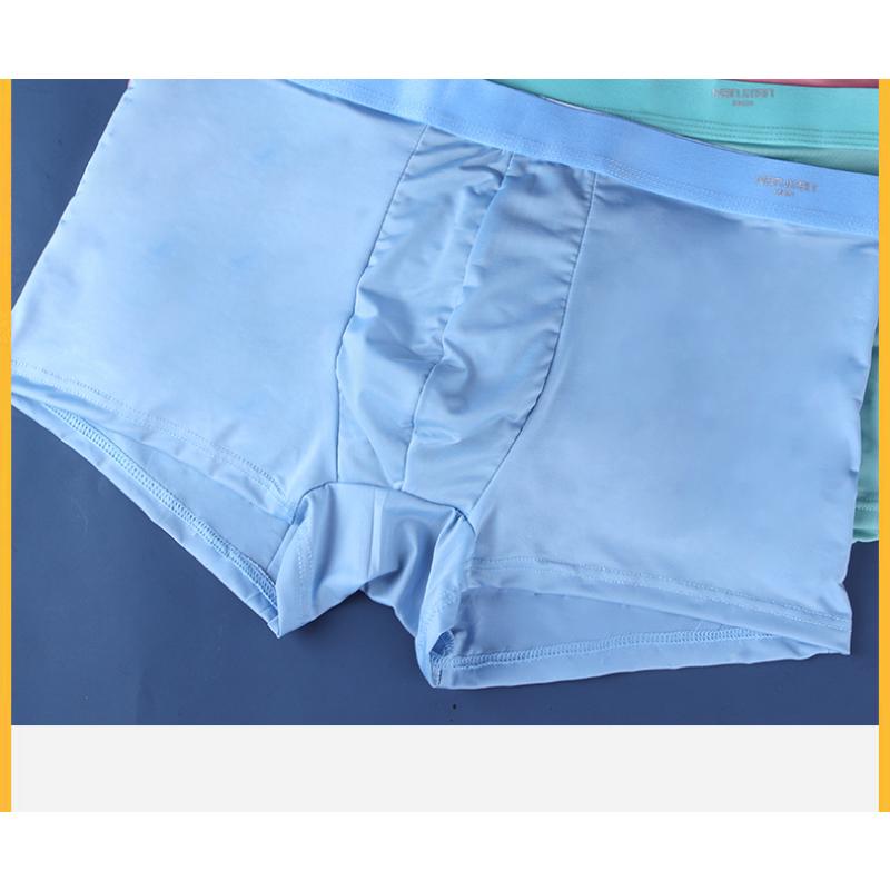 1 комплект, мужские трусы-боксеры, нижнее белье на плоской подошве, шелковые сухие и удобные мужские трусы, дышащие трусы, тонкие сексуальные мужские шорты-боксеры