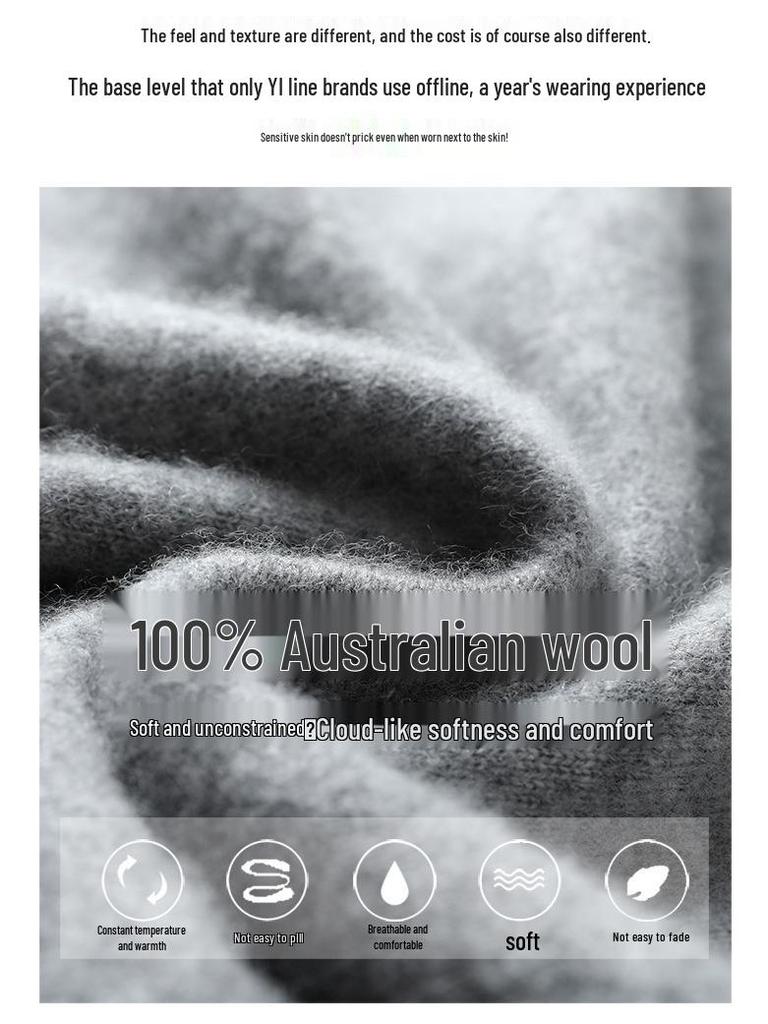 Мужской свитер из 100% чистой шерсти: Вязаный пуловер с полувысоким воротником, повседневный свободный свитер из кашемира, базовый слой одежды.