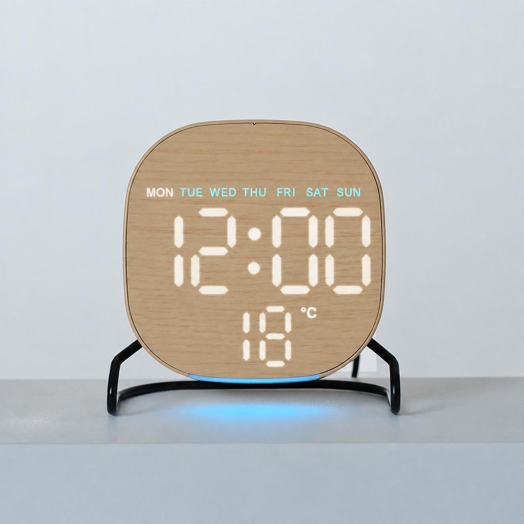 LED Digital Alarm Clock with Temperature Display, Dual Alarm Desk Clock