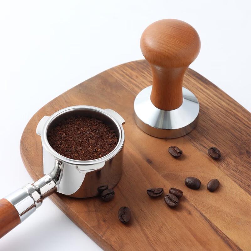 BaiJie 51mm Stainless Steel Coffee Tamper with Wood Handle