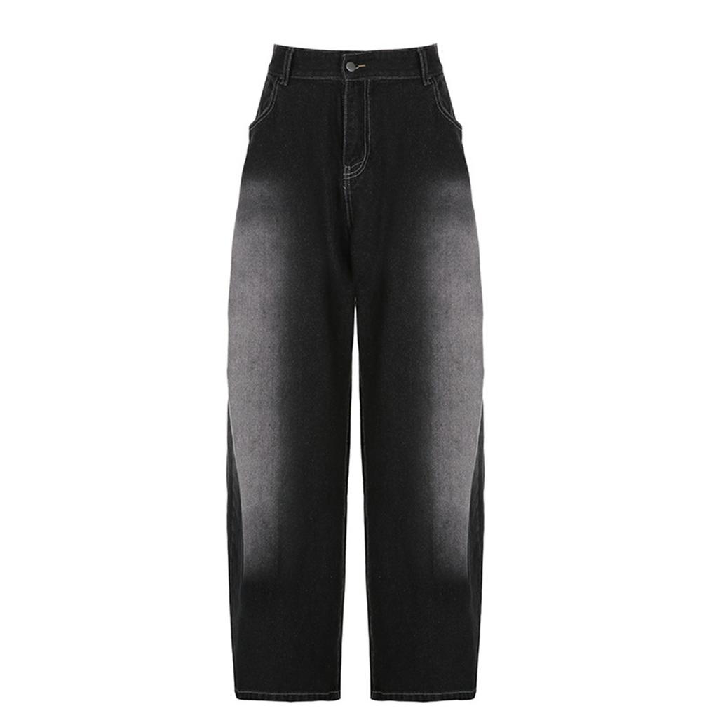 Женские свободные джинсы-карго с широкими карманами и низкими карманами