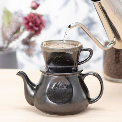 [Эксклюзив .co.jp] Кофейная воронка Kalita Hasami Ware с отличным удержанием тепла, черная, сделано в Японии, HASAMI SG101. Идеально для 1-2 человек, этот д