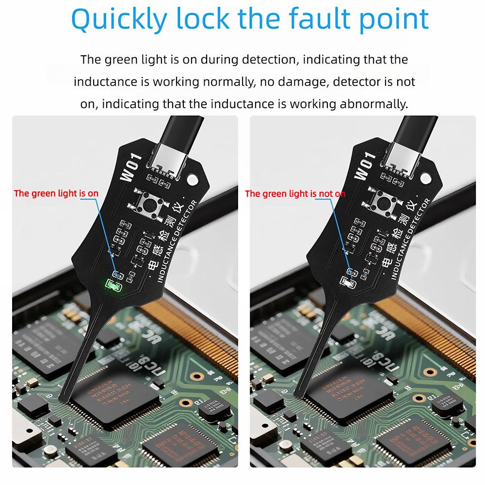 W01 Inductance Tester for Mobile Phone PC Repair Motherboard Electromagnetic Induction Rapid Fault Location Tset Tool
