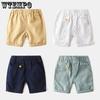 Мальчиковые укороченные брюки летнего стиля однотонные брюки детские повседневные шорты детская одежда брюки средней длины