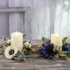 Halloween Candle Ring Wreath Artificial Pumpkin Sunflower Maple Leaf Wreath Pillar Candle Holder for Wedding Home Table Decoration