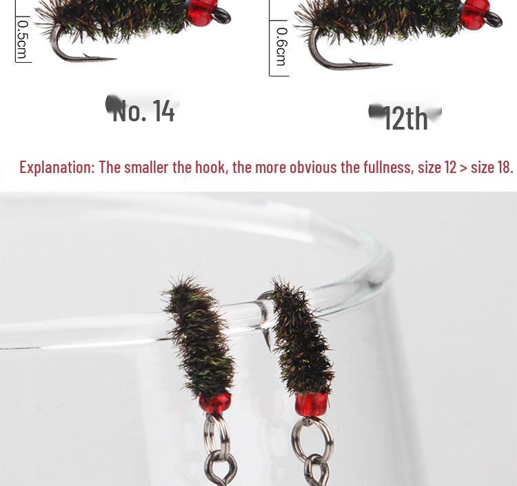 Nano Worm Micro Fly Fishing Lure with Spinner Blades and Hand-tied Modified Hooks