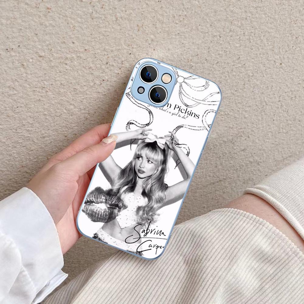 Singer S-Sabrina C-Carpenter Phone Case For IPhone 14 13 12 Mini 11 Pro XS Max X XR 14 Plus Tempered Glass Cover