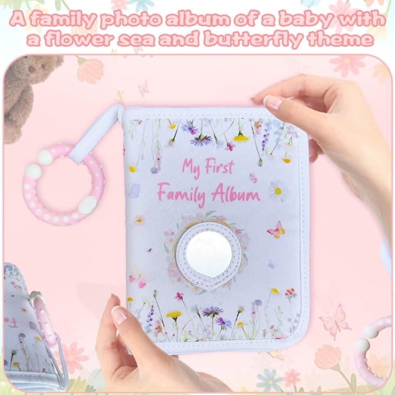 Infant Photo Album Safe Mirror Soft Fabric Baby Showers Gift Newborns