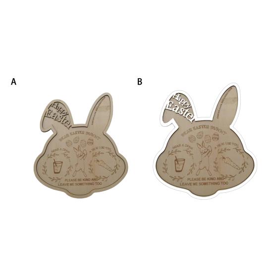 Тарелка для ужина с кроликом Yousheng, толстый деревянный поднос с пасхальным кроликом, весенняя праздничная пасхальная атмосфера, украшение дома, посуда