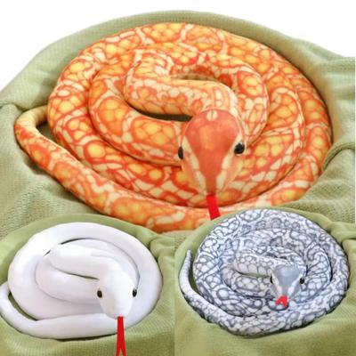 110-310 см имитация питона плюшевая игрушка кукла рептилия белый зеленый серебристый черный красивый узор змея плюшевая кукла украшение для дома