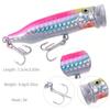1pc Popper Fishing Lure 7.2cm/9.4g Hard Bait Artificial Topwater Bass Trout Pike Wobbler Fishing Tackle With 2 Treble Hooks
