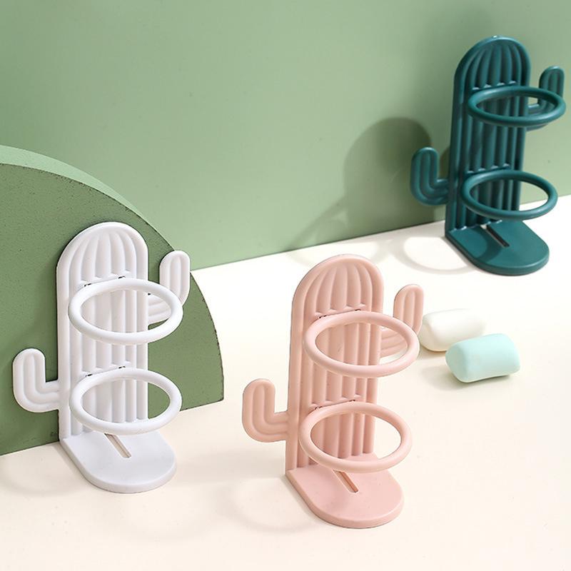 Неперфорированный держатель для зубных щеток, милый кактус, экономящий место, настенный водонепроницаемый и сливной держатель для зубных щеток