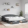 VidaXL Daybed with Trundle and Drawers Dark Grey 90x200 Cm Fabric 3197585