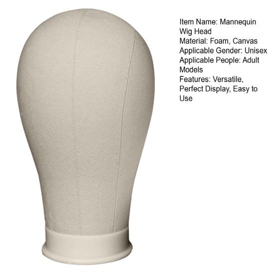 Yousheng Canvas Block Head Kit Training Styling Mannequin Wig Head DIY Durable Foam Canvas Material Display Head Wig Stand