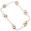 Lab Created Morganite Necklace 36" Chain Silver Finish Pear Cut Gemstone Jewelry