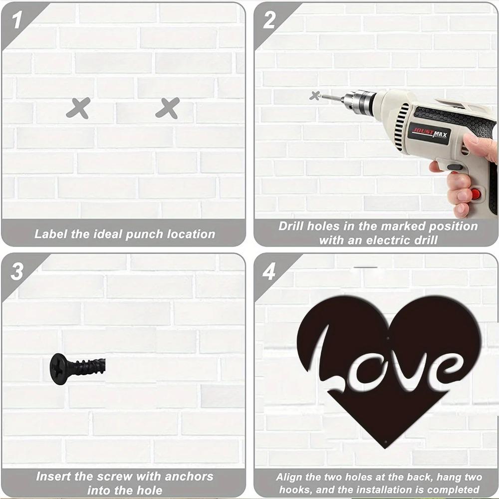 Love Metal Wall Art Элегантный металлический настенный знак Стильный настенный знак для офиса, детской и спальни | Вдохновляющий декор с цитатой