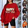 Women's Padded Round Neck Long Sleeve Tops Christmas Cute Print Sweatshirt