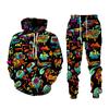 Spring And Autumn Fashion Men Tracksuit 2 Piece Hip Hop Tops and Pants Male Female Sweat Suits Fun Geometry Print Hoodies Suits
