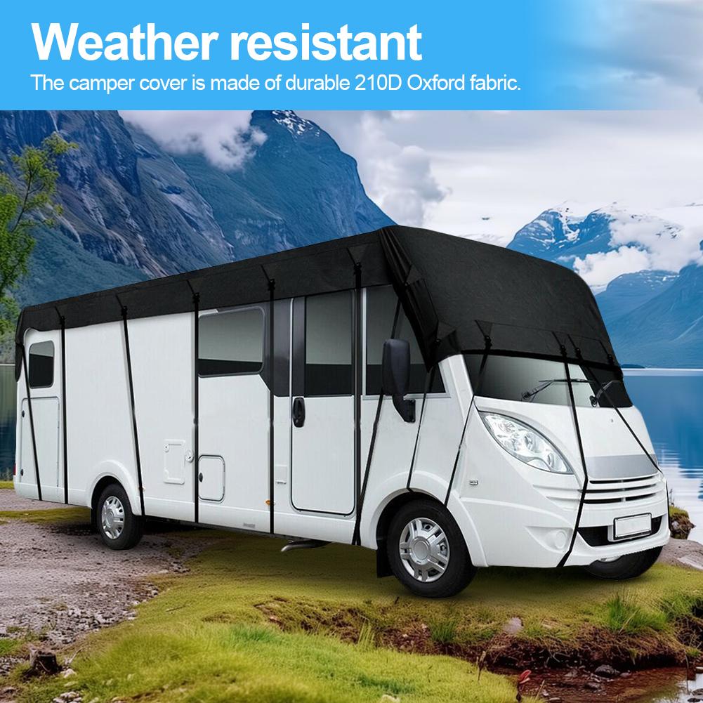 8.5x3m RV Sun Protection Car Cover 210D Oxford Cloth Foldable Motorhome Roof Cover Weather-Resistant for RV Travel Car Supplies